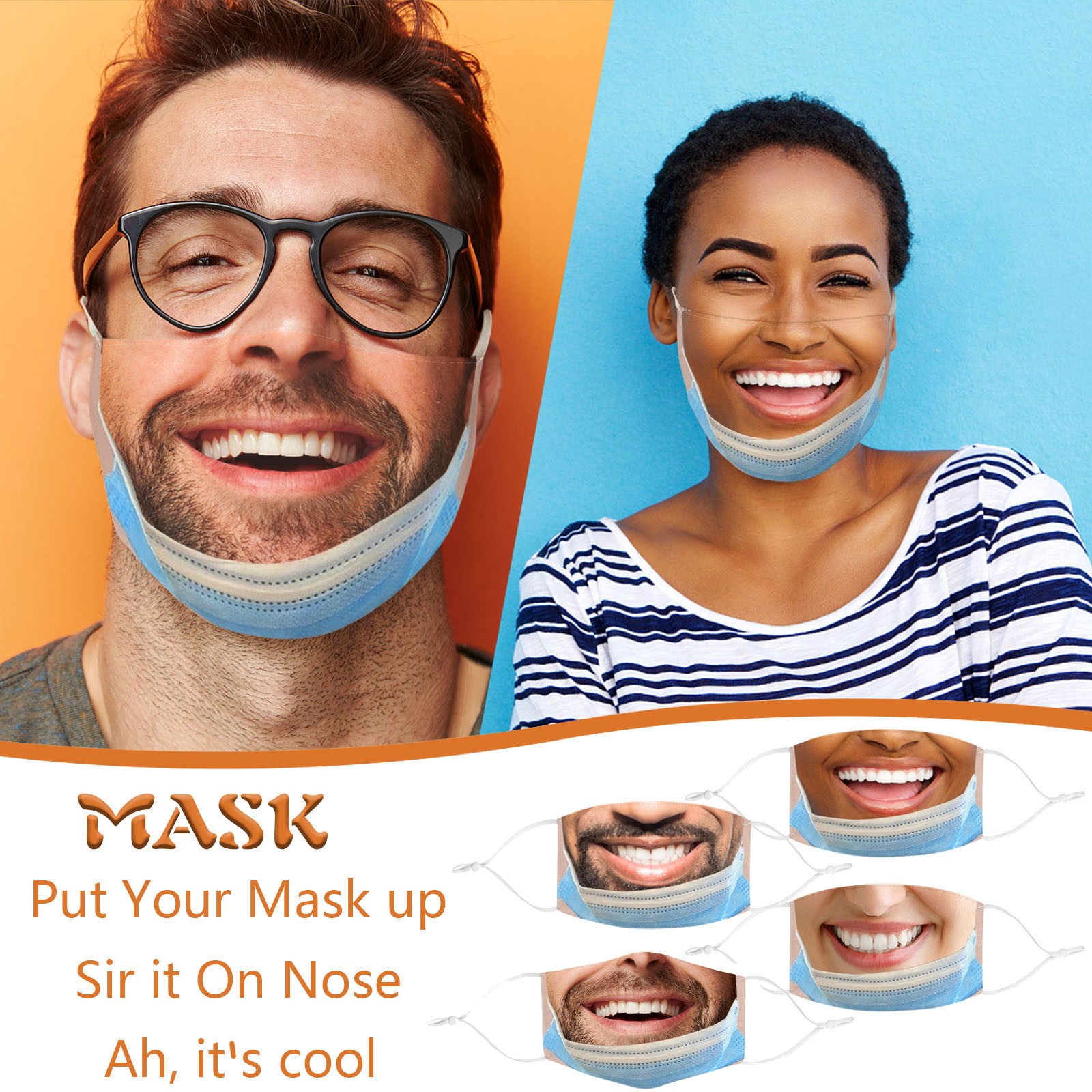 Cloth Face Mask Washable - Lustige Mundmaske für Erwachsene, lustige Stoff-Gesichtsmasken,