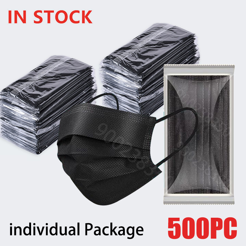 Disposable Surgical Mask - 50–500 Stück schwarze Einweg-zertifizierte OP-Maske für